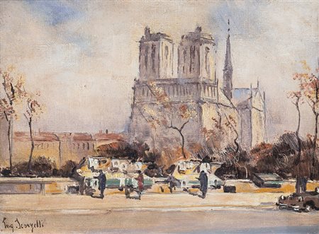 SCORZELLI EUGENIO Buenos Aires 15/04/1890 - Napoli 1960Parigiolio su tela cm....