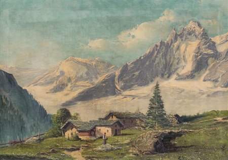 CASATI CARLO Verona 1889 - 1965Courmayeurolio su tela cm. 50x70,5; firma in...