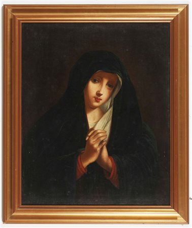 ARTISTA ITALIANO DEL XVIII SECOLO Madonna. Olio su tela . Cm 60,00 x 75,00....