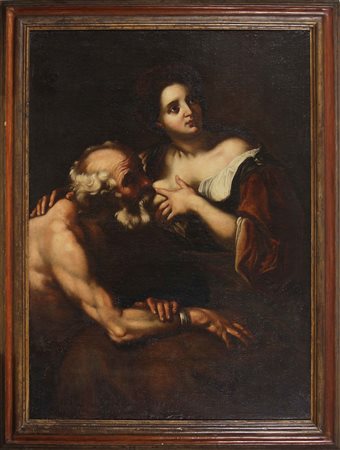 ARTISTA VENETO DEL XVII SECOLO La pietà romana. Olio su tela . Cm 100,00 x...