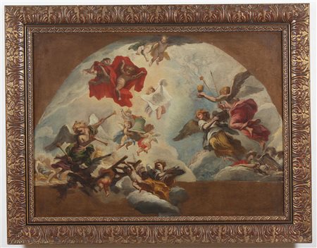 CARLONI CARLO INNOCENZO (1686 - 1775) Angeli che esaltano gli strumenti della...