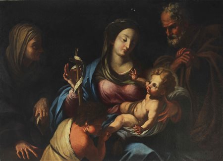 ARTISTA DEL XVIII SECOLO Sacra Famiglia. Olio su tela . Cm 135,00 x 98,00....
