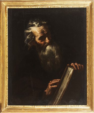 ROSSI NUNZIO (1626 - 1651) Ritratto di filosofo. Olio su tela . Cm 80,50 x...