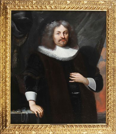 VAN DER HELST BARTOLOMEO (1612 - 1670) Ritratto d'uomo. Olio su tela . Cm...