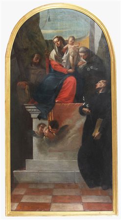 ZUGNO FRANCESCO (1709 - 1787) Madonna in trono con i santi Gaetano di Thiene,...