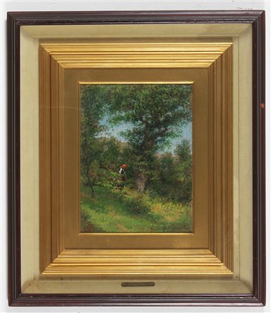 DE TIVOLI SERAFINO (1826 - 1892) Senza titolo. Olio su tela . Cm 20,00 x...