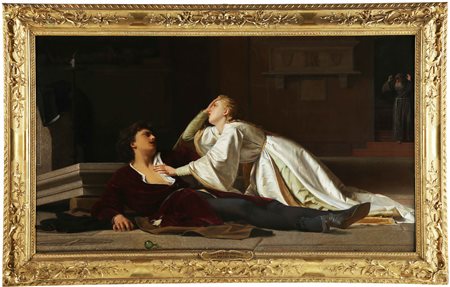 ROI PIETRO (1820 - 1896) Giulietta e Romeo. 1881. Olio su tela . Cm 147,00 x...