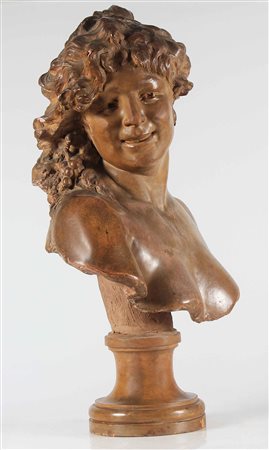 BRETON CHARLES EUGENE (1878 - 1968) Fanciulla. 1911. scultura in terracotta....