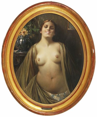MAZZOLANI BRUTO (1880 - 1949) Nudo di donna. Olio su tavola. Cm 60,00 x...