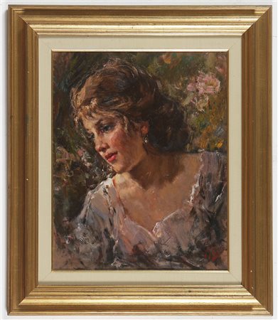 TORO ATTILIO (1892 - 1982) Ritratto femminile. Olio su tavola. Cm 40,00 x...