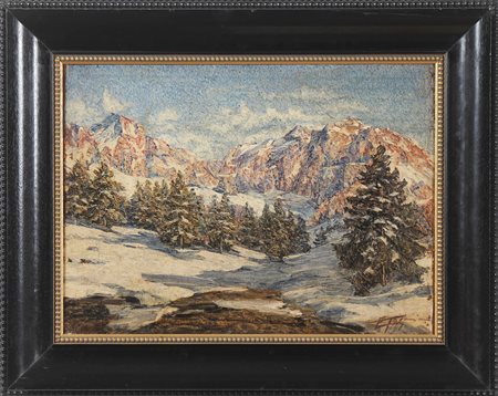 TOGNI EDOARDO (1884 - 1962) La Corna Blacca. Olio su tavola. Cm 57,00 x...