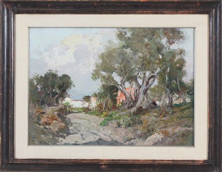CASCIARO GIUSEPPE (1863 - 1945) Paesaggio. 1935. Olio su tavola. Cm 70,00 x...
