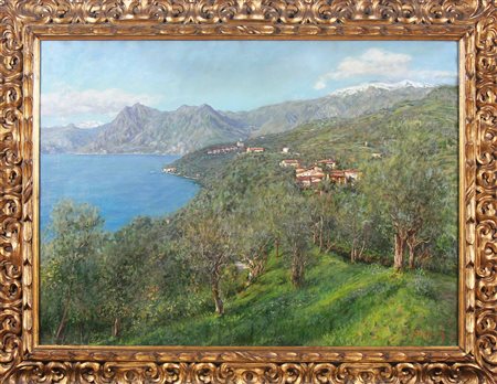 SOLDINI ARNALDO (1862 - 1936) Primavera a Siviano di Montisola. 1930. Olio su...