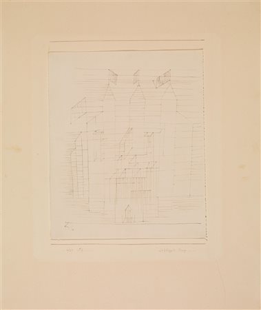 Paul Klee (M&uuml;nchenbuchsee 1879 &ndash; Muralto 1940) BEFLAGGTE BURG....