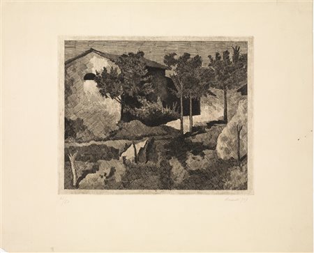Giorgio Morandi (Bologna 1890 &ndash; 1964) PAESAGGIO DEL POGGIO. 1927...