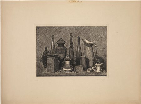 Giorgio Morandi (Bologna 1890 &ndash; 1964) GRANDE NATURA MORTA CON LA...