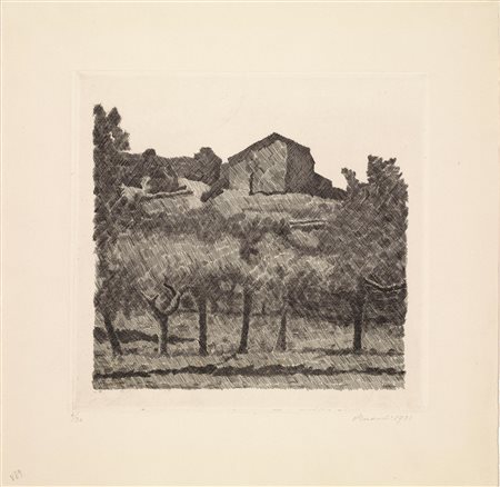 Giorgio Morandi (Bologna 1890 &ndash; 1964) PAESAGGIO DI GRIZZANA, LE LAME....