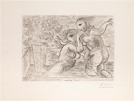 Pablo Picasso (Malaga 1881 Mougins 1973) LES BAIGNEUSES SURPRISES. 1933...