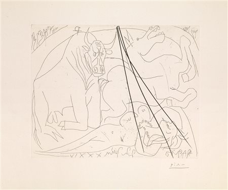 Pablo Picasso (Malaga 1881 Mougins 1973) FEMME TORERO III. 1934 Acquaforte....