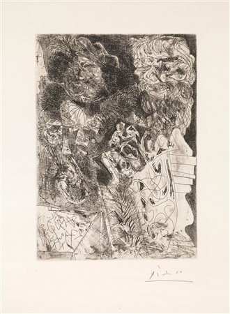 Pablo Picasso (Malaga 1881 Mougins 1973) REMBRANDT  LA PALETTE. 1934...