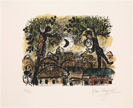 Marc Chagall (Vitebsk 1887 St. Paul de Vence 1985) LA LUNE NOIR. 1965...