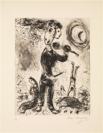 Marc Chagall (Vitebsk 1887 St. Paul de Vence 1985) LE VIOLINISTE AMOREUX....