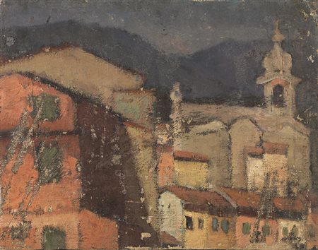 Renato Santini (Viareggio 1912-1995) VEDUTA Olio su tela, cm 30x39 senza...