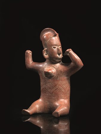SCULTURA, ARTE PRECOLOMBIANA MESSICANA raffigurante una figura antropomorfa,...