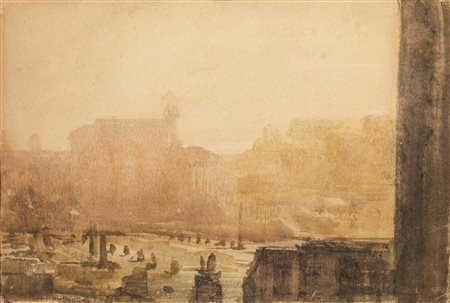 Pietro Annigoni (Milano 1910 - Firenze 1988) VEDUTA gouache e tempera su...