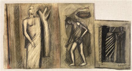 Mario Sironi (Sassari 1885 - Milano 1961) COMPOSIZIONE m atita su carta, cm...