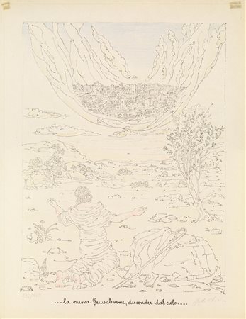 Giorgio De Chirico (Volos 1888 - Roma 1978) LA NUOVA GERUSALEMME DISCENDE DAL...