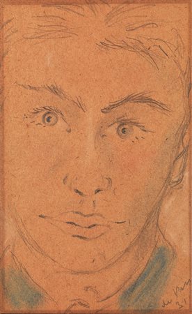 Filippo de Pisis (Ferrara 1896 - Milano 1956) TESTA DI RAGAZZO m atita su...