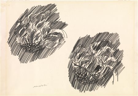 Ennio Morlotti (Lecco 1910 - Milano 1992) GIRASOLI pastello su carta, cm...