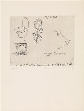 Marcel Duchamp (Blainville-Crevon 1887 - Neuilly-sur-Seine 1968) REBUS a...