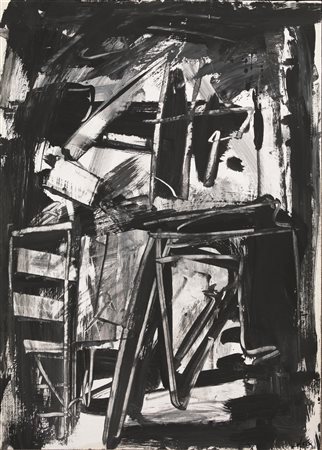 Emilio Vedova (Venezia 1919 - 2006) DIARIO N8/8 tempera su carta applicata su...