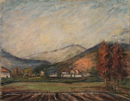 Arturo Tosi (Busto Arsizio 1871 - Milano 1956) PAESAGGIO olio su tela, cm...