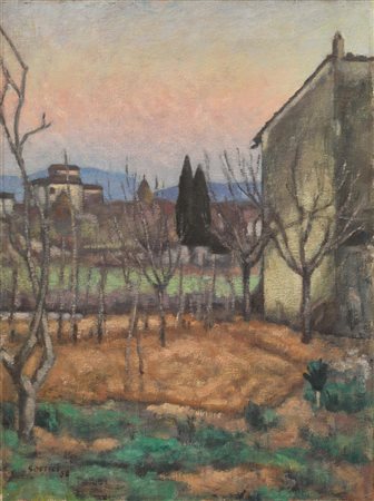 Ardengo Soffici (Firenze 1879 - Forte dei Marmi 1964) SERA DI PRIMAVERA olio...
