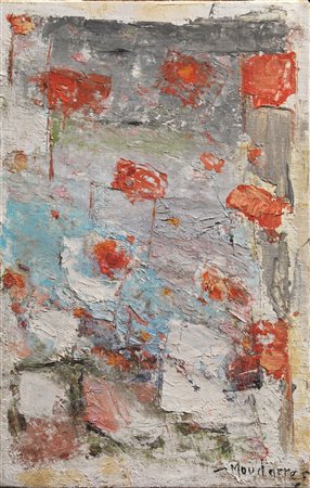 Fateh Moudarres (Siria 1922 - 1999) SENZA TITOLO olio su tela, cm 43x28 firmato