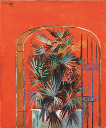 Graham Sutherland (Londra 1903 - 1980) PALM olio su tela, cm 6 4 x5 4 firmato...