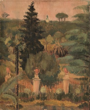 Scipione (Gino Bonichi) (Macerata 1904 - Arco 1933) VILLA CORSINI olio su...