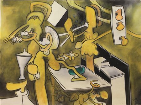 Sebastian Matta (Santiago del Cile 1912 - Civitavecchia 2003) SANS TITRE (LES...