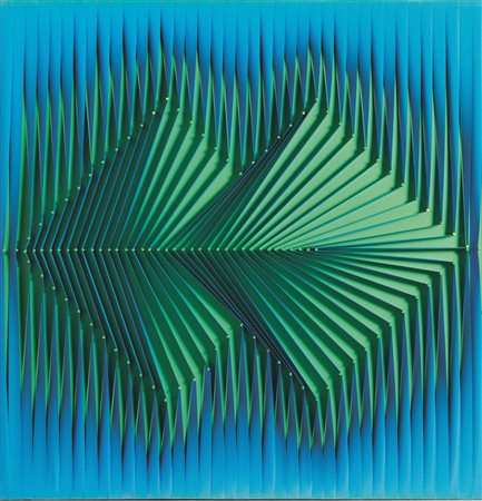 Alberto Biasi (Padova 1937) POLITIPO rilievo in PVC su tavola , cm 40x 39,5...