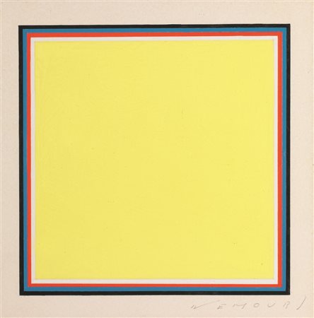 Aurelie Nemours (Parigi 1910 - Parigi 2005) MIRA-CETI tempera su cartoncino ,...