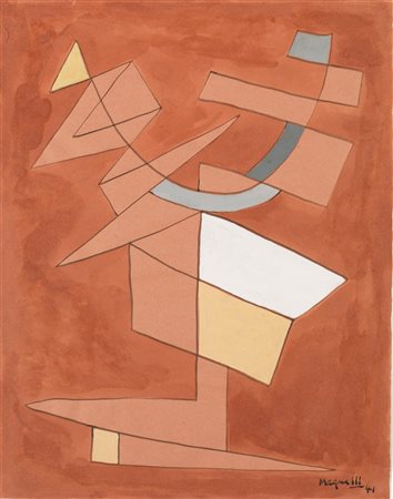 Alberto Magnelli (Firenze 1888 - Meudon 1971) COMPOSIZIONE g ouache su carta,...