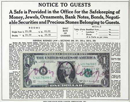 Joseph Beuys Krefeld 1921 – Düsseldorf 1986 Notice to Guests, 1974 Stampa...