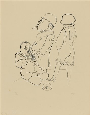 George Grosz Berlin/Berlino 1893 - 1953 Serenata, 1928 Acquaforte, 57,5x47 cm...