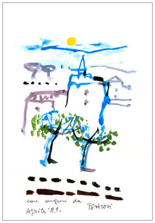 MANLIO BACOSI Perugia 1921 – Perugia 1998 Senza titolo Pittura su carta...