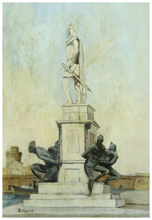 ELIO MAESTRELLI Senza titolo Olio su tavola 38,5 x 26. Firma in b. a s.