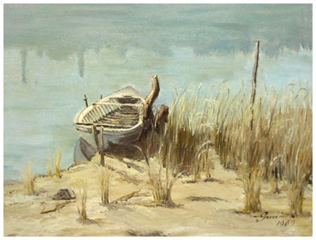 R. GUCCINI Livorno Senza titolo 1969 Olio su tela 30 x 40. Firma in b. a d.;...