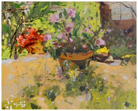 ALDO MAZZI Livorno 1937 Senza titolo Olio su cartone 38 x 47,5. Firma in b. a...